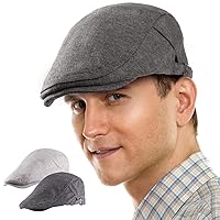 LADYBRO Pack of 2 Newsboy Hats for Men Flat Cap for Summer Mesh Newsboy Cap Adjustable