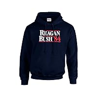 Ronald Reagan Bush '84 1984 Political Presidential Campaign Men's Hooded Sweatshirt Hoodie-Black-Medium