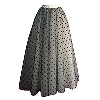 Women Polka Dot Tulle Knee Length Skirt Wedding Bridesmaid Tutu Skirt Custom Color