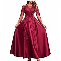 Women's Casual Dresses Women's Fashion Solid Color Lace Big Swing Sexy Long Dress Trailing Party Evening Gown