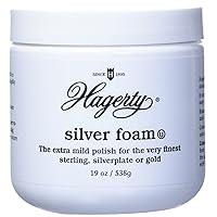 Hagerty Silver Foam - Trusted Silverware Polish and Tarnish Remover Since 1895 for Sterling Silver, Silver-Plate, Gold, and Gold – Made in USA, Kosher Certified, 19 oz