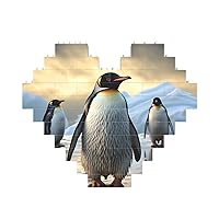 Penguin Print Building Brick Heart Building Block Personalized Brick Block Puzzles Novelty Brick Jigsaw for Men Women Birthday Valentine's Day Gifts