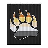 Gay Bear Pride Paw Waterproof Polyester Fabric Shower Curtain for Bathroom Decor 60×72Inch（152×183cm）