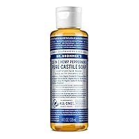 Dr. Bronner's - Pure-Castile Liquid Soap (Peppermint, 4 ounce) - Made with Organic Oils, 18-in-1 Uses: Face, Body, Hair, Laundry, Pets and Dishes, Concentrated, Vegan, Non-GMO