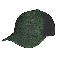 Baseball Cap Classic Dad Hat for Men Women Adjustable Baseball Hat Hunter Green Floral Petals Pattern Dad Cap All Seasons