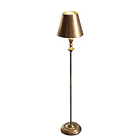 MY SWANKY HOME Sleek Slim Antique Gold Metal Table Lamp Modern 40 Inch Tall Reading Light