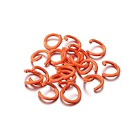 100Pcs/Pack Multicolored Metal Open Jump Rings,Iron Ring Baking Paint Opening Ring for DIY Jewelry Making Findings Accessories Supplies (Orange)
