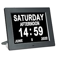 Medication Reminder Day Date Time of The Week Clock Digital Calendar Dementia for Seniors Elderly Impaired Vision Memory Loss Clock
