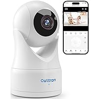 owltron Indoor Camera, 360° Pet Camera with App for Dog, 1080P Home Security Camera Wireless for Baby Monitor with Night Vision,Auto Tracking, Two-Way Audio, Work with Alexa