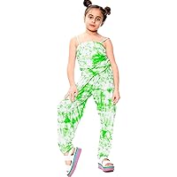 Kids Girls Jumpsuit Tie Dye Print Trendy Fahsion Playsuit All in One Jumpsuits