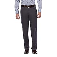 Haggar Men's Premium No Iron Khaki Classic Fit Expandable Waist Flat Front Pant (Regular and Big & Tall Sizes)