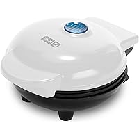 DASH Mini Maker Electric Round Griddle for Individual Pancakes, Cookies, Eggs & other on the go Breakfast, Lunch & Snacks with Indicator Light + Included Recipe Book - White
