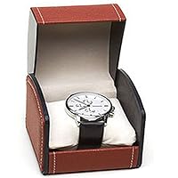 Watch Box PU Leather Single Bracelet BangleTravel Jewelry Storage Case Organizer Jewelry Watch Gift Box (Brown)