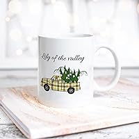 Funny White Ceramic Coffee Mug Happy Easter Day Flowers And Yellow Gray Plaid Coffee Cup Drinking Mug With Handle For Home Office Desk Novelty Easter Gift Idea For Kid Children Women Men