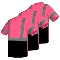 High Visibility Shirts Quick Dry Safety Polo Shirts Short Sleeve Hi Vis Construction Work for Men Women(S-3XL)
