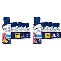 Ensure Clear Nutrition Drink, 0g Fat, 8g Protein, Mixed Fruit & Blueberry Pomegranate Flavors, 10 Fl Oz, Pack of 12