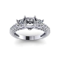 1.85 ct Round Cut Diamond Semi Mount Engagement Ring in 14 kt White Gold