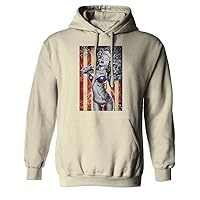 VICES AND VIRTUES Marilyn Monroe Patriotic 4th of July American Flag Cool Graphic Hipster USA Stripes Summer Hoodie