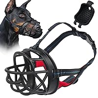 BARKLESS Dog Muzzle, Basket Muzzle with Slow Feeder for Positively Leading, Anti Biting Chewing Licking and Scavenging Cage Muzzle, Suitable for Small Medium Large Dogs for Grooming and Nail Trimming