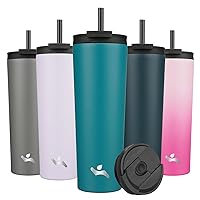 26OZ Insulated Tumbler with Lid and 2 Straws Stainless Steel Water Bottle Vacuum Travel Mug Coffee Cup,Blue