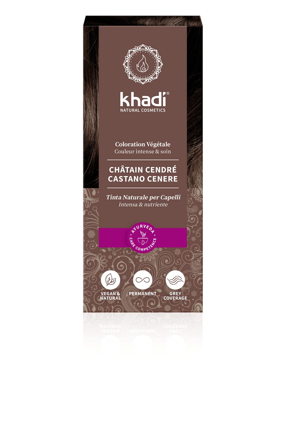 Khadi Natural Hair Colour - ASH BROWN - 100g