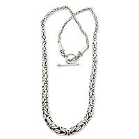 NOVICA Handmade .925 Sterling Silver Chain Necklace Indonesian Balinese Traditional 'Memoirs'