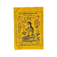 Nang Kwak Mantra Yantra Yellow Fabric Cloth Magic Thai Buddha PHA Yant Amulet Talisman Lucky Money Wealth Business