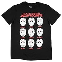 The Many Moods of Jason Voorhees Mask Shirt Distressed Officially Licensed Horror Film Movie T-Shirt