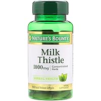 Milk Thistle 1000mg Herbal Supplement Softgels - 50 CT