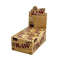 Raw Classic 300's Natural 1 1/4 Cigarette Rolling Papers 300 Leaves Per Pack (10, 1 1/4 Natural 300)
