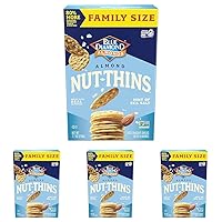 Nut-Thins Gluten Free Cracker Crisps, Hint Of Sea Salt, Family Size, Sea Salt, 7.7 oz (Pack of 4)