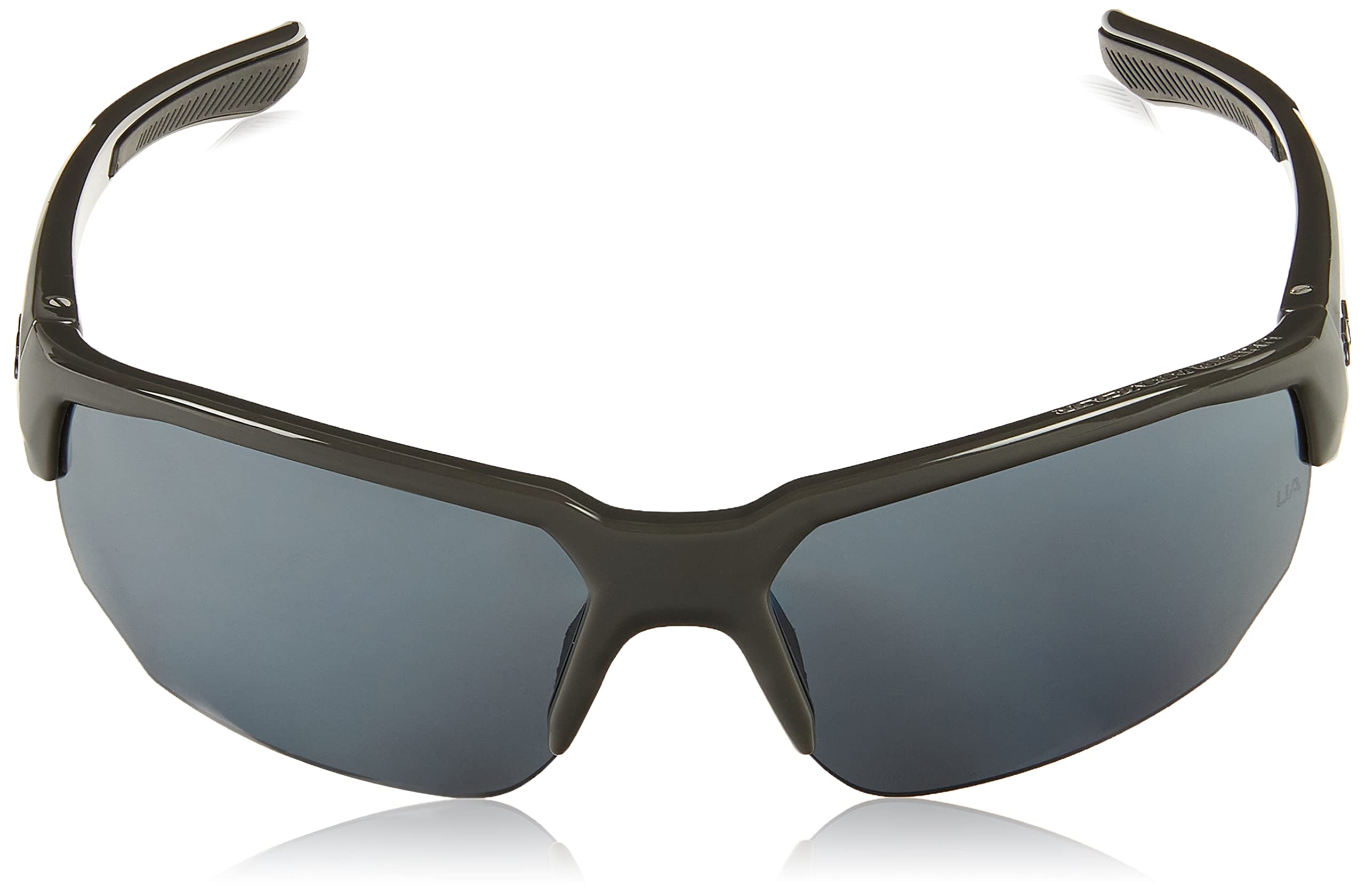 Under Armour Men's Blitzing Wrap Sunglasses, Shiny Jet Gray, 70mm, 9mm