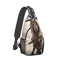 Sling Bag for Women Men Crossbody Bag Small Sling Backpack Young Goat Chest Bag Hiking Daypack
