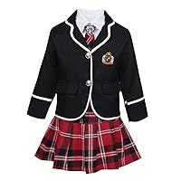 TiaoBug British Style Japanese Schoolgirls Uniform Dress Sailor Suits High School Uniform Sets Anime Cosplay Costume Outfits