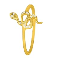 0.03 Cts Round Cut Sim Diamond Snake Shape Wedding Ring in 14KT White Gold PL