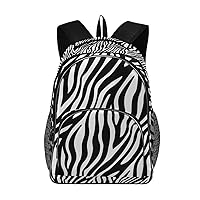 ALAZA Stylish Black White Zebra Look School Bag Casual Daypack Book Bags for Primary Junior High School