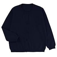 Girl's Sweater Cotton Crew Knit Neck Long Sleeve Uniform，Cotton Cardigan Sweaters.