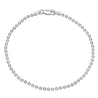 1mm-5mm Solid .925 Sterling Silver Ball Military Chain Necklace or Bracelet