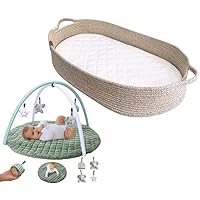 Cozy Moses Changing Basket for Babies + Baby Play Gym Mat Bundle