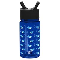 Simple Modern Kids Water Bottle Plastic BPA-Free Tritan Cup with Leak Proof Straw Lid | Reusable and Durable for Toddlers, Boys, Girls | Summit Collection | 16oz, Shark Bite