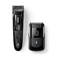 MANSCAPED® The Beard Hedger™ Premium Men's Beard Trimmer & The Handyman™ Compact Face Shaver with Long-Hair Leveler & Foil Blades