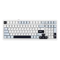 EPOMAKER x Aula F99 Wireless Mechanical Keyboard, Hot Swappable Gasket Custom Gaming Keyboard with Five-Layer Padding, Bluetooth/2.4GHz/USB-C, 8000mAh Battery (White Blue, Whale Sea Switch)