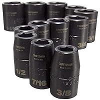 Craftsman 9-15884 6 Point 1/2-Inch Drive Standard Easy to Read Impact Socket Set, 12-Piece