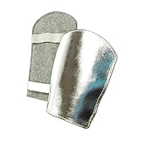 MAGID Aluminized Leather High-Heat Hand Pads with Wool Lining, 1 Pairs, Size 11/2XL (75WA1LE)