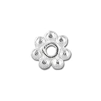 Silver Overlay Daisy Bead Spacer Without Oxidised SSF-101-4MM
