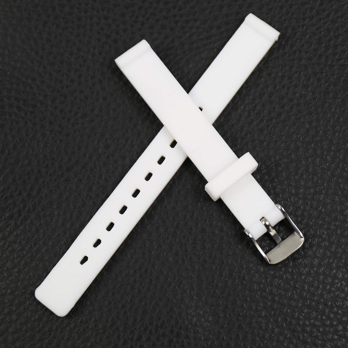 MCXGL Children's Candy Color Silicone Watch Band Waterproof Rubber Stainless Steel pin Buckle Strap 12mm