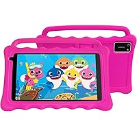BYYBUO 7 Inch Tablet for Children, Android 12 Children's Tablet, 2 GB RAM + 32 GB Memory, Toddler Tablet with Kidoz Parental Control App, Education, Games, Children (Pink)