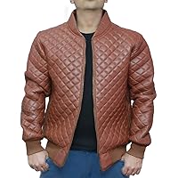 Fashion Men’s Real Leather Jacket Genuine Lambskin Leather Jacket for Men Quilted style -AS/NZ-7219091