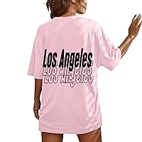 Womens Tops Graphic Cute Los Angeles Solid Letter California Work Going Out USA New York T-Shirt Oversized Dressy