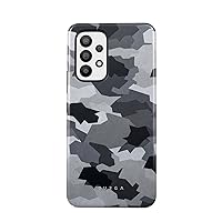 BURGA Phone Case Compatible with Samsung Galaxy A53 - Hybrid 2-Layer Hard Shell + Silicone Protective Case -Snow White Camo Camouflage - Scratch-Resistant Shockproof Cover
